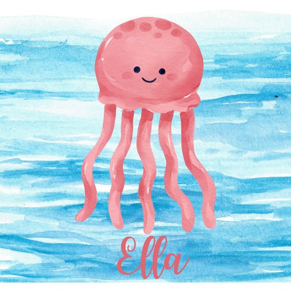 Custom Sea Animal Name Art For Baby and Children's Room 8x10 Canvas or Print - Picture 8 of 12